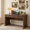Farmhouse executive desk with two drawers, spacious tabletop, and stable base, perfect for home office organization.