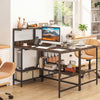 48 Inch Computer Desk with Power Outlets and Storage Shelves-Rustic Brown - Gallery View 1 of 10