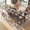 48-inch black computer desk with two fabric drawers, open shelf, and stylish two-toned tabletop for home office use.