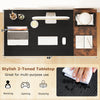 48-inch black computer desk with a stylish 2-toned tabletop, featuring two fabric drawers for multi-purpose use.