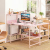 48 Inch Computer Desk with Power Outlets and Storage Shelves-Pink - Gallery View 1 of 10