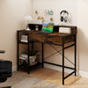 Rustic brown 48-inch computer desk showcasing the X-shaped metal frame and spacious tabletop for versatile use.