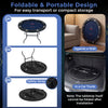 Foldable 48-inch poker table with blue surface, 8 cup holders, and padded edges, ideal for game nights and easy storage.