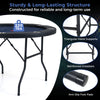 48-inch foldable poker table with blue padded edges, 8 cup holders, and sturdy metal structure for up to 220 lbs.