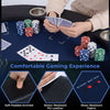 Foldable 48-inch poker table with padded armrests, water-resistant PU leather, ideal for game nights and tournaments.