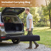 Folding camping table with carrying bag, solid pine wood, collapses to 6 inches for easy storage, ideal for outdoor.
