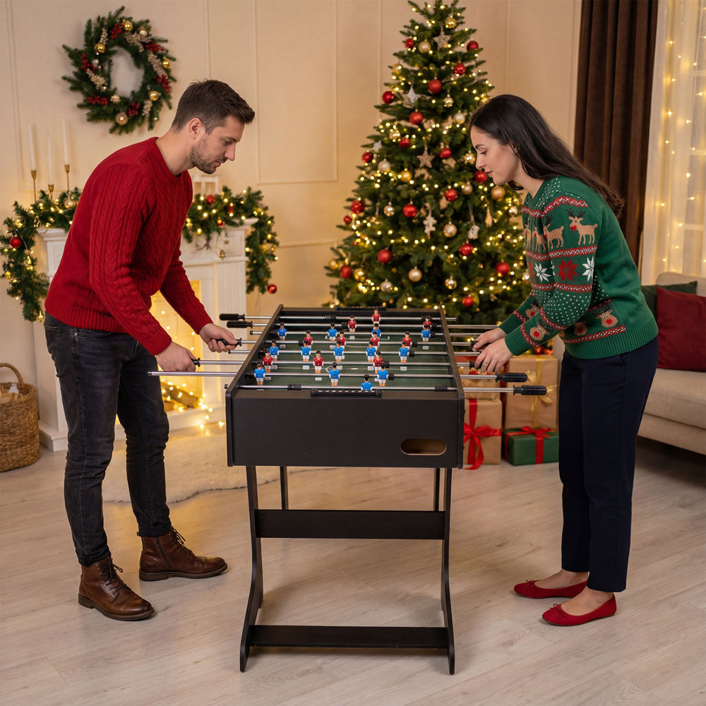 48 Inch Folding Full Competition Size Soccer Table-Black - Gallery View 1 of 10