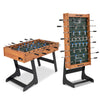 Folding 48-inch soccer table with reinforced metal rods and anti-slip handles, perfect for family game nights and gatherings.
