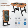 48-inch folding soccer table with natural finish, featuring reinforced metal rods and anti-slip handles for stable play.
