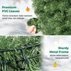 48-inch pre-lit artificial Christmas wreath featuring dense PVC leaves, warm white LED lights, and a sturdy metal frame.