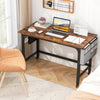 Rolling Home Office Computer Desk with Detachable Fabric Bag-Rustic Brown - Gallery View 1 of 9