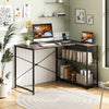 48 Inch Reversible L Shaped Computer Desk with Adjustable Shelf-Gray - Gallery View 1 of 9