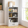 48 Inch Tall 4 Tiers Wood Bookcase with Drawer-White - Gallery View 1 of 10