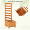 48-inch wood raised garden bed with trellis, featuring drainage holes and a natural finish for indoor or outdoor use.