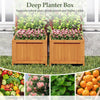 Deep planter box made of natural fir wood with trellis, ideal for robust plant growth in outdoor spaces.