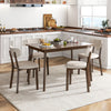 48-inch wooden dining table with rubber wood legs, comfortably seating 4, ideal for kitchens and small spaces.