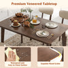 Brown 48-inch wooden dining table with rubber wood legs, featuring a waterproof surface, ideal for dining or studying.