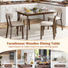 Brown 48-inch wooden dining table with rubber wood legs, ideal for 4 people, perfect for kitchen or dining room use.