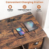 Charging station on the 48-inch brown computer desk features 2 outlets and 1 USB port for convenient device power.