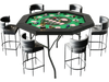 Octagonal 48-inch foldable poker table with padded rails and cup holders, perfect for 6-8 players in game rooms or.