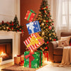 Colorful stacked gift boxes with built-in LED lights and elegant bows, ideal for festive holiday decoration indoors or.
