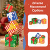 Lighted stacked gift boxes with LED lights and decorative bows, perfect for festive indoor or outdoor Christmas decor.