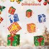 Lighted stacked gift boxes with decorative bows, featuring 83 LED lights, perfect for Christmas indoor or outdoor decor.