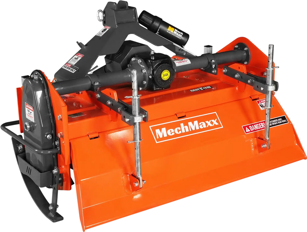 48 in Rotary Tiller,  3 Point Hitch Cat.1 & 2,  Gear Drive,  PTO Shaft Included with Slip Clutch,  25-50 HP,  MRT48