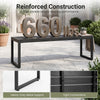 48" outdoor bench set of 2 in slatted sea-black, featuring a heavy-duty metal frame for reliable weight support.
