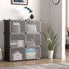 12-cube portable shoe shelf in black, designed for 48 pairs of shoes with hooks for bags and accessories, ideal for.