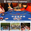 48-inch foldable poker tabletop for 8 players in blue, featuring cup holders and ideal for family nights and parties.