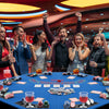 Foldable 48-inch poker table top for 8 players with cup holders, ideal for game rooms and parties.