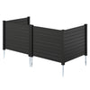 Black 48 x 38 inch air conditioner fence with three panels and metal ground stakes for versatile outdoor use.