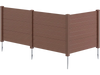 Brown 48 x 38 inches outdoor privacy fence with two panels, made of water-resistant PP, ideal for air conditioner or.