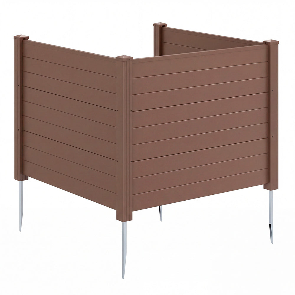 Brown 48 x 38 inches outdoor privacy fence made of water-resistant PP, ideal for air conditioner or pet enclosure.
