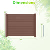Brown 48 x 38 inches outdoor privacy fence with dimensions, made from water-resistant PP for versatile use.