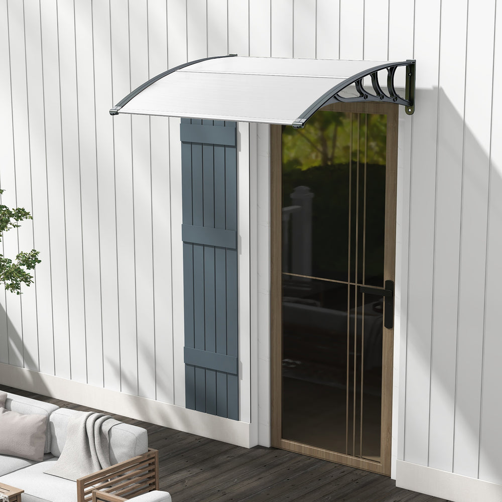 48 x 40 Inch Outdoor Front Door Window Awning Door Canopy Exterior-Gray - Gallery View 1 of 9