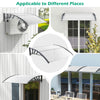 Curved 48 x 40 inch gray outdoor awning with ABS brackets, ideal for doorways, patios, and various wall types.
