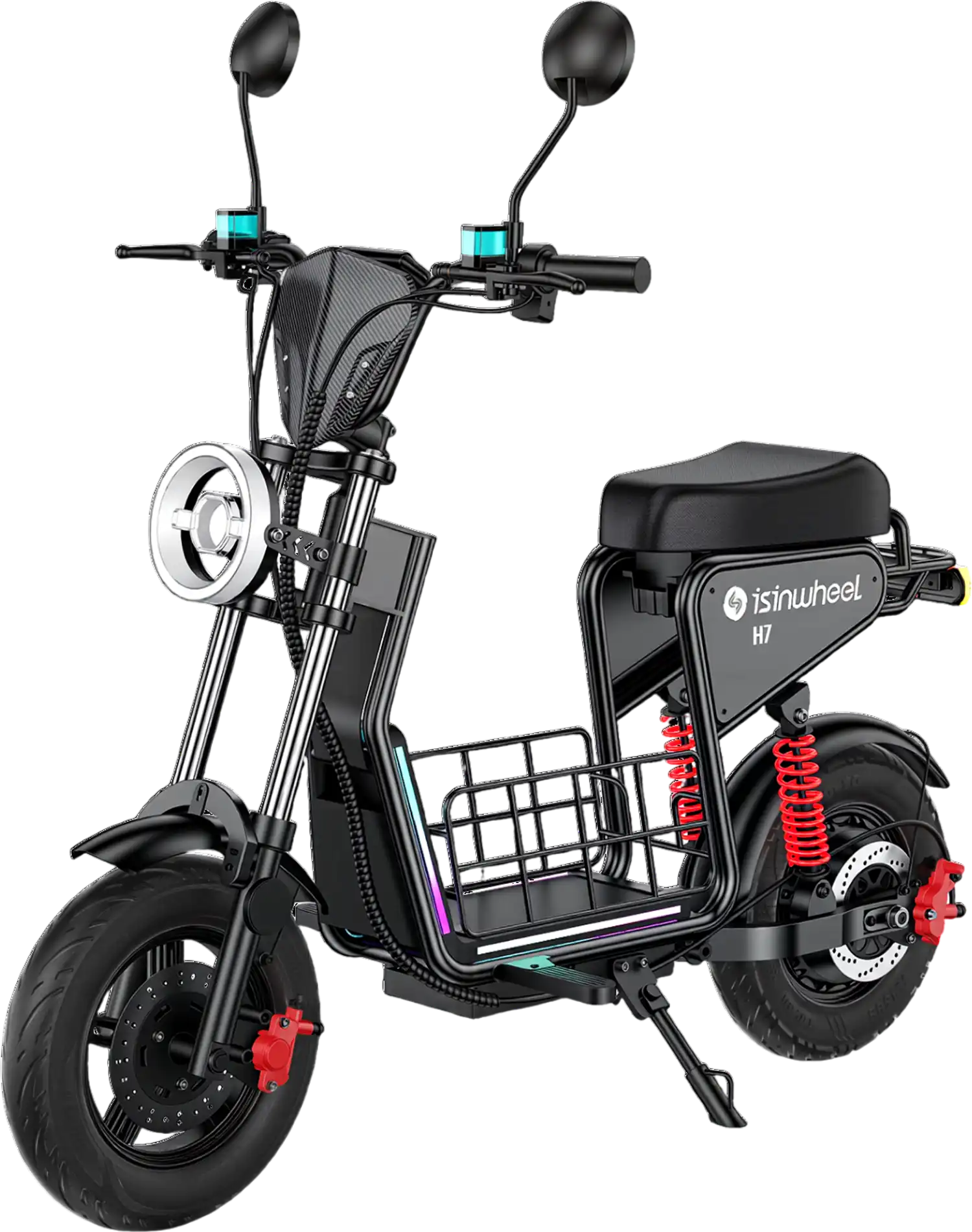 Isinwheel H7 Electric Scooter with Seat 43 Mile Range 35 MPH 1500W New