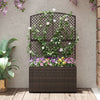 49 Inch Raised Garden Bed with Trellis and Wicker Planter Box-Brown - Gallery View 1 of 10
