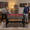 Combo game table featuring pool billiards, foosball, and tennis, perfect for home entertainment and family fun.