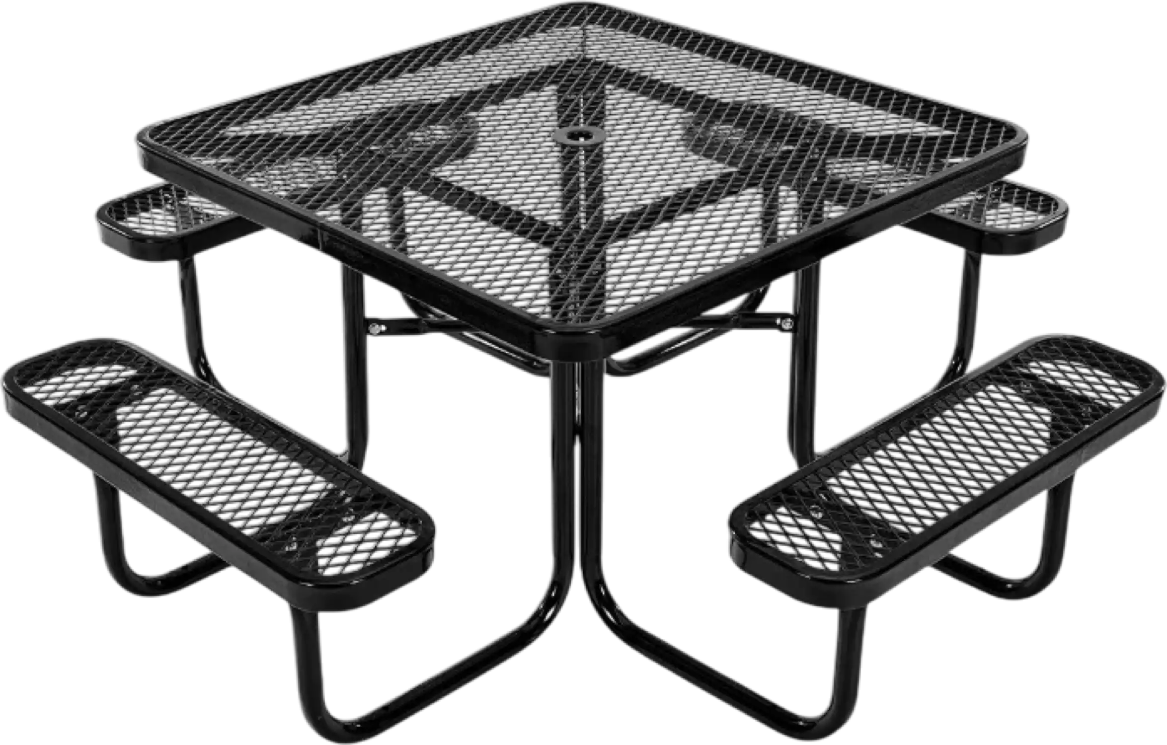 Vevor Outdoor Steel Picnic Table Set Weather-Resistant Square Patio Dining Furniture New