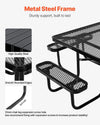 Vevor Outdoor Steel Picnic Table Set Weather-Resistant Square Patio Dining Furniture New