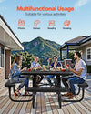 Vevor Outdoor Steel Picnic Table Set Weather-Resistant Square Patio Dining Furniture New