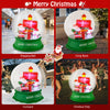 4 feet Christmas inflatable snow globe featuring Santa and snowman, illuminated for festive indoor and outdoor use.