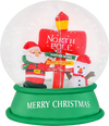 4 Feet Christmas Inflatable Snow Globe with Santa Snowman Road Sign
