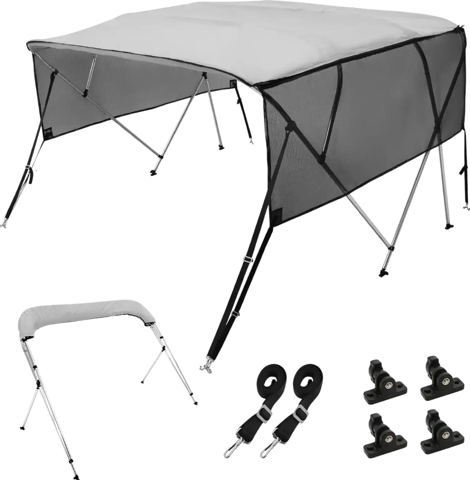 Vevor 4 Bow Bimini Top Boat Cover 600D 8' x 85