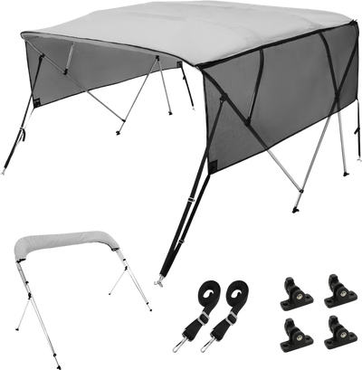 Vevor 4 Bow Bimini Top Boat Cover with Mesh Sidewalls 8'L x 54