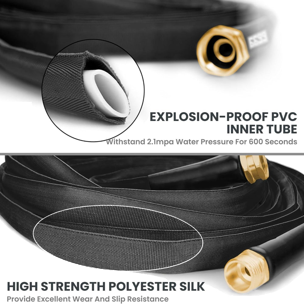 Giraffe Tools Lay Flat Water Hose - x 5/8” Black New