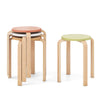 Multicolor set of 4 bentwood stackable stools with round tops, featuring sturdy legs and space-saving design for.